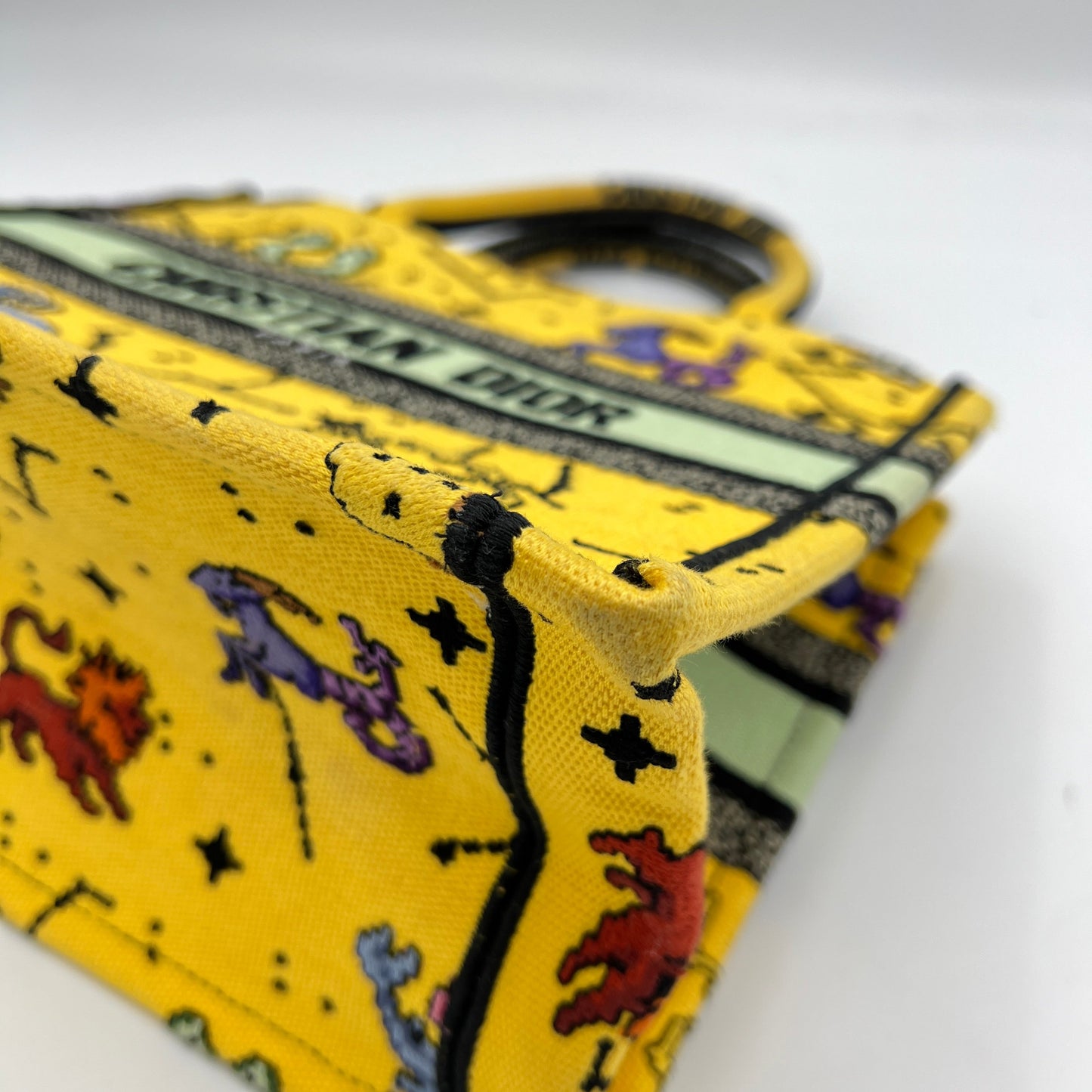 Pixel Zodiac Book Small Yellow Tote Bag in Jacquard