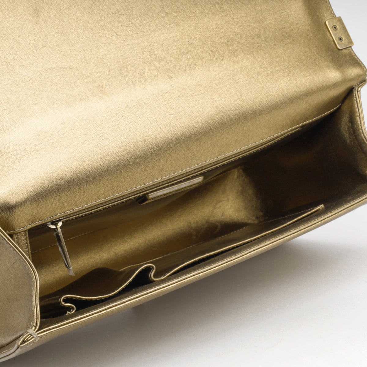 Large Boy Bag - Gold Python