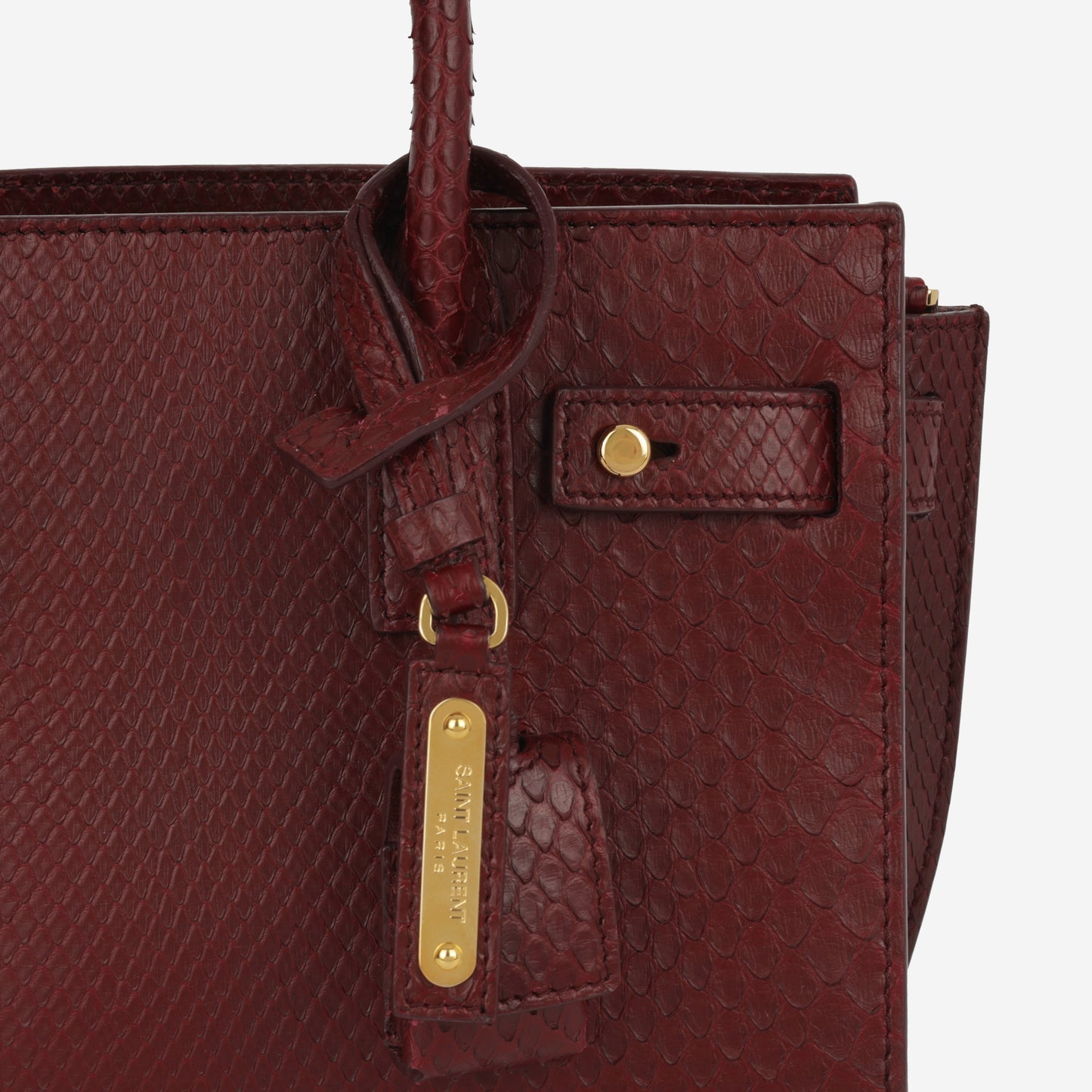 Saint Laurent - Nano Sac De Jour - Maroon Python GHW -