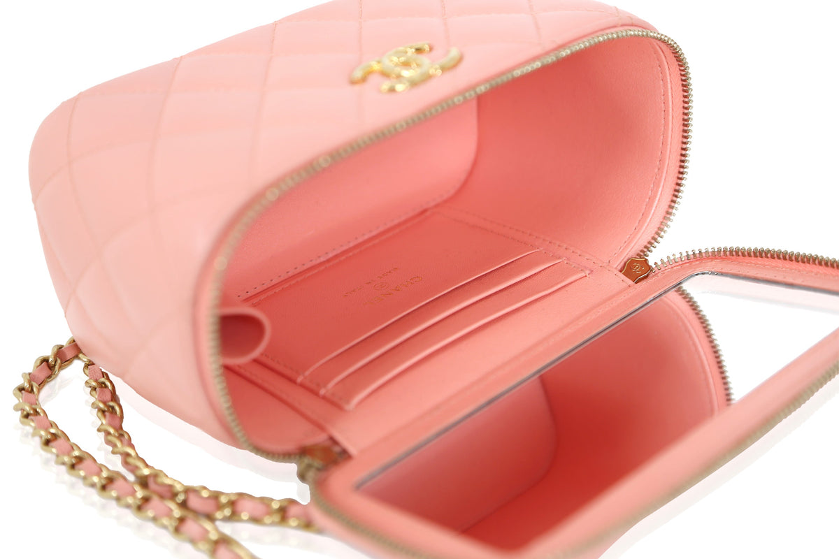 Vanity Case Pink Leather Handbag