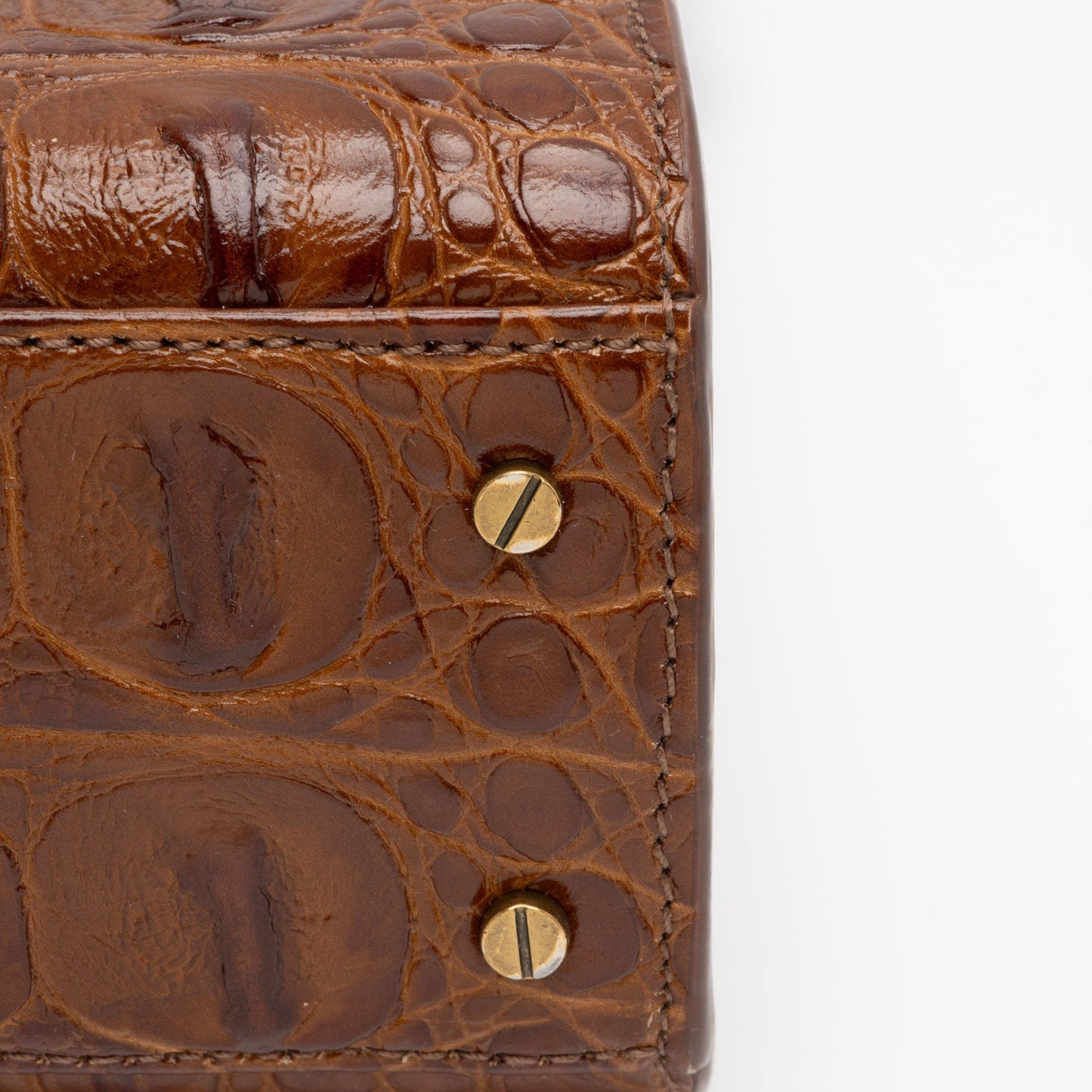 Saint Laurent Croc Embossed Leather Monogram Cassandra Mini Top Handle X87CZK