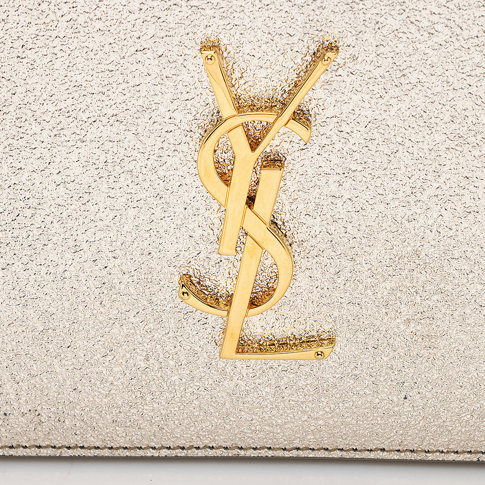 Saint Laurent Metallic Grain de Poudre Classic Kate Clutch 17619