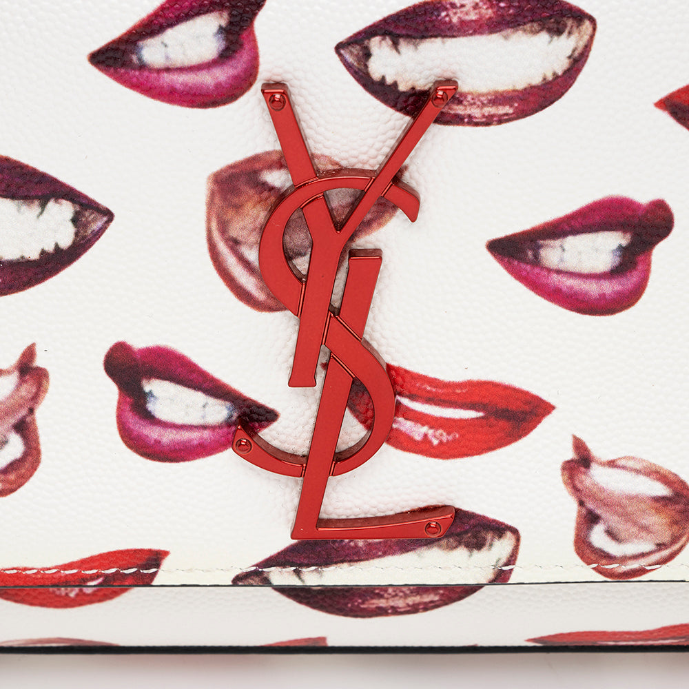 Saint Laurent Grain de Poudre Lips Kate Small Shoulder Bag 17205