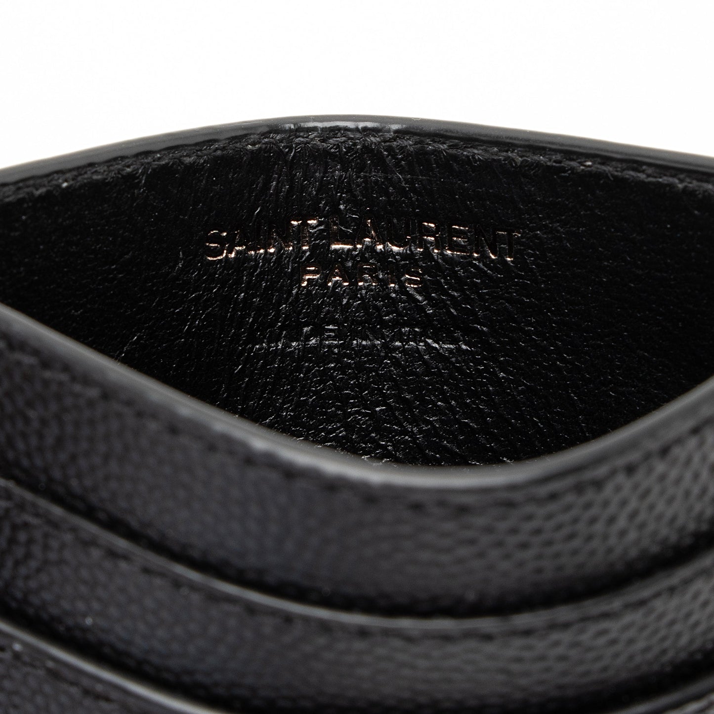 Saint Laurent Grain de Poudre Monogram Card Case 23859