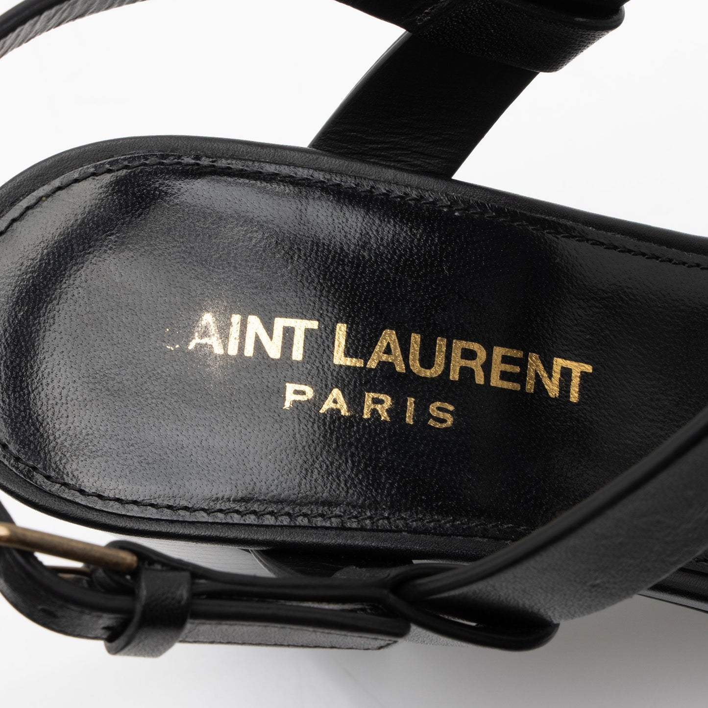 Saint Laurent Leather Cassandra Sandals - Size 8 / 38 gm753i