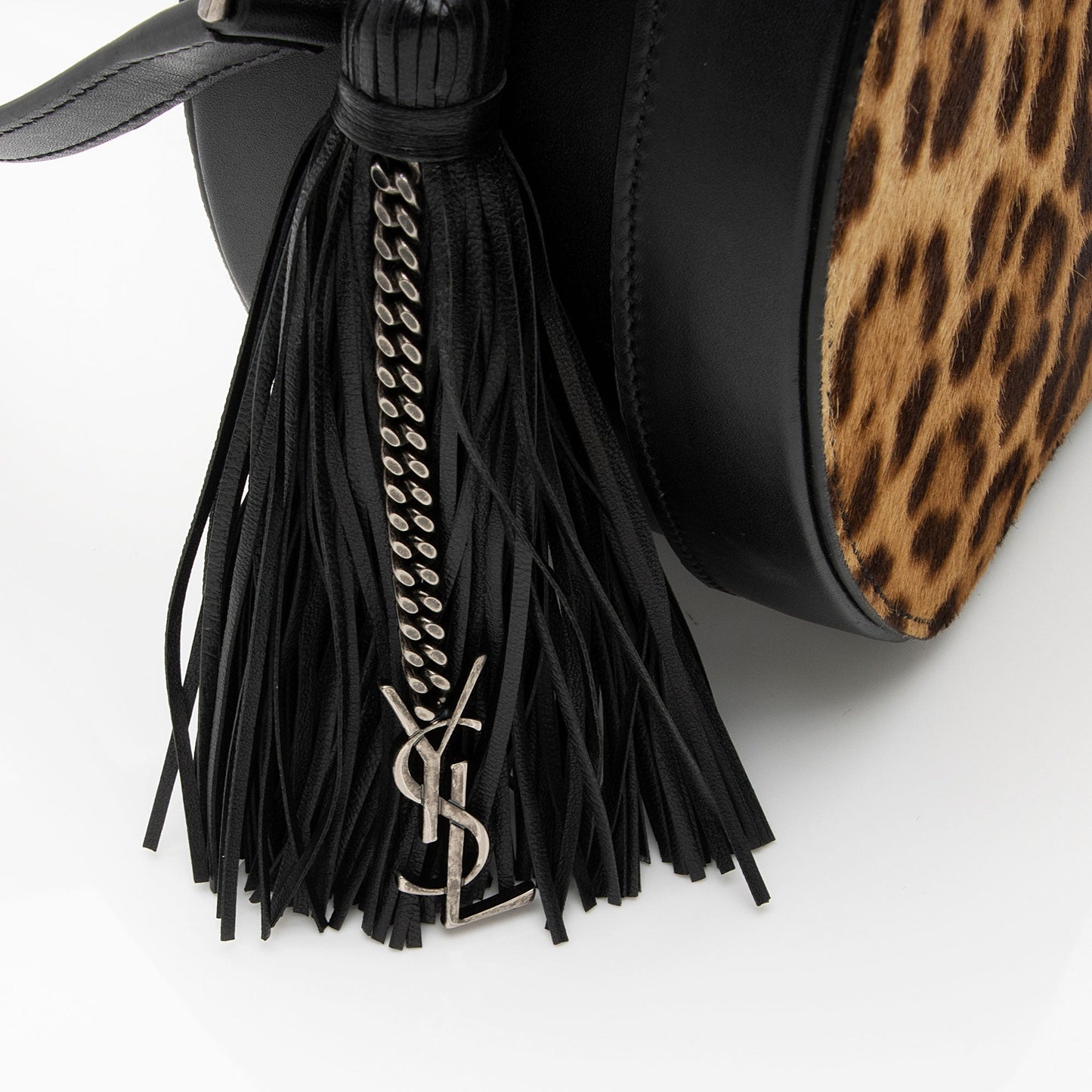 Saint Laurent Leather Ponyhair Leopard Print Mica Hatbox Small Crossbody LTfquL