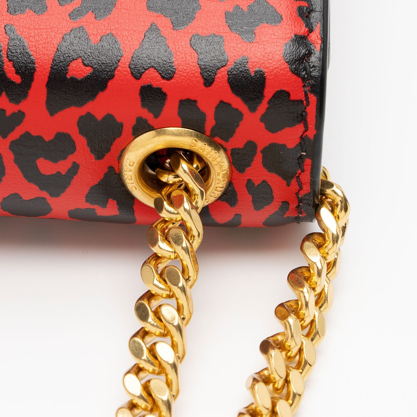 Saint Laurent Leopard Heart Print Leather Monogram Kate Small Shoulder Bag V8CWAD