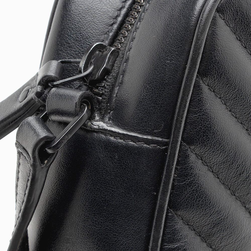 Saint Laurent Matelasse Calfskin Matte Black Lou Camera Bag - FINAL SALE 20006