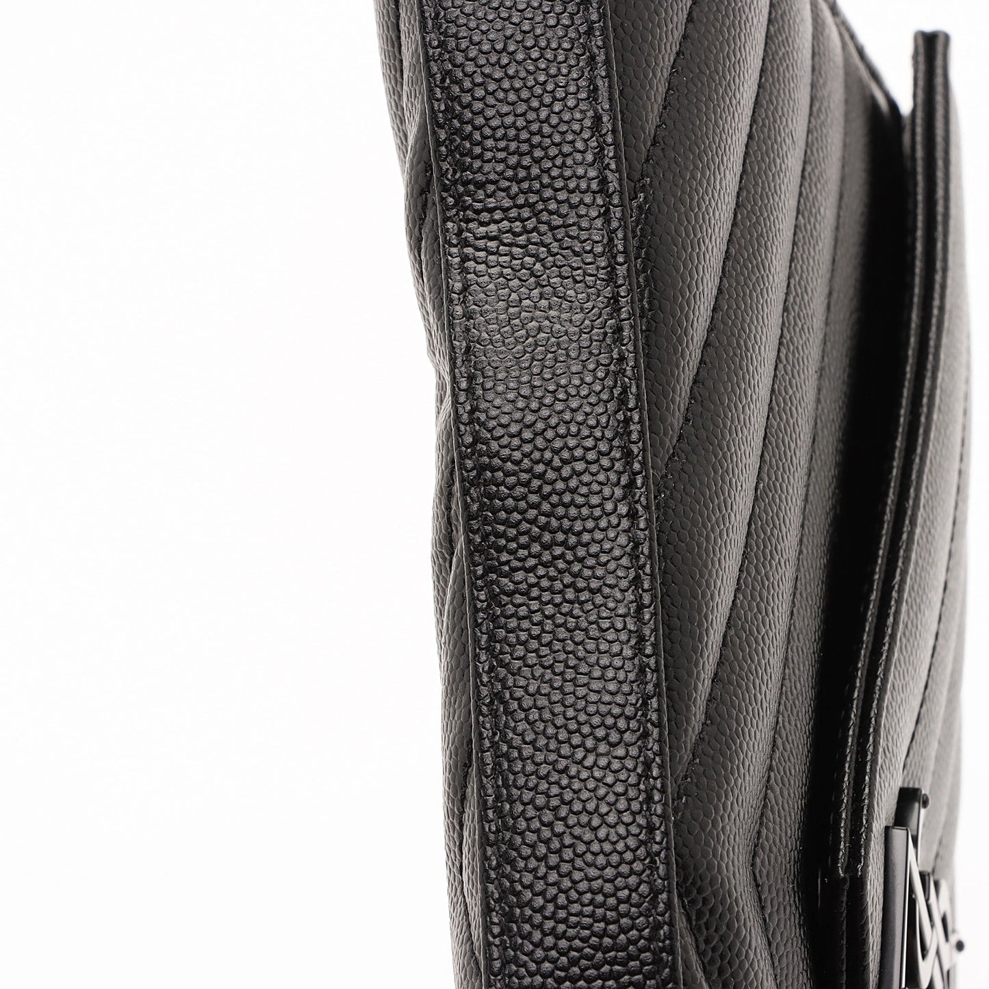 Saint Laurent Matelasse Grain de Poudre Monogram Chain Wallet RiSHS0