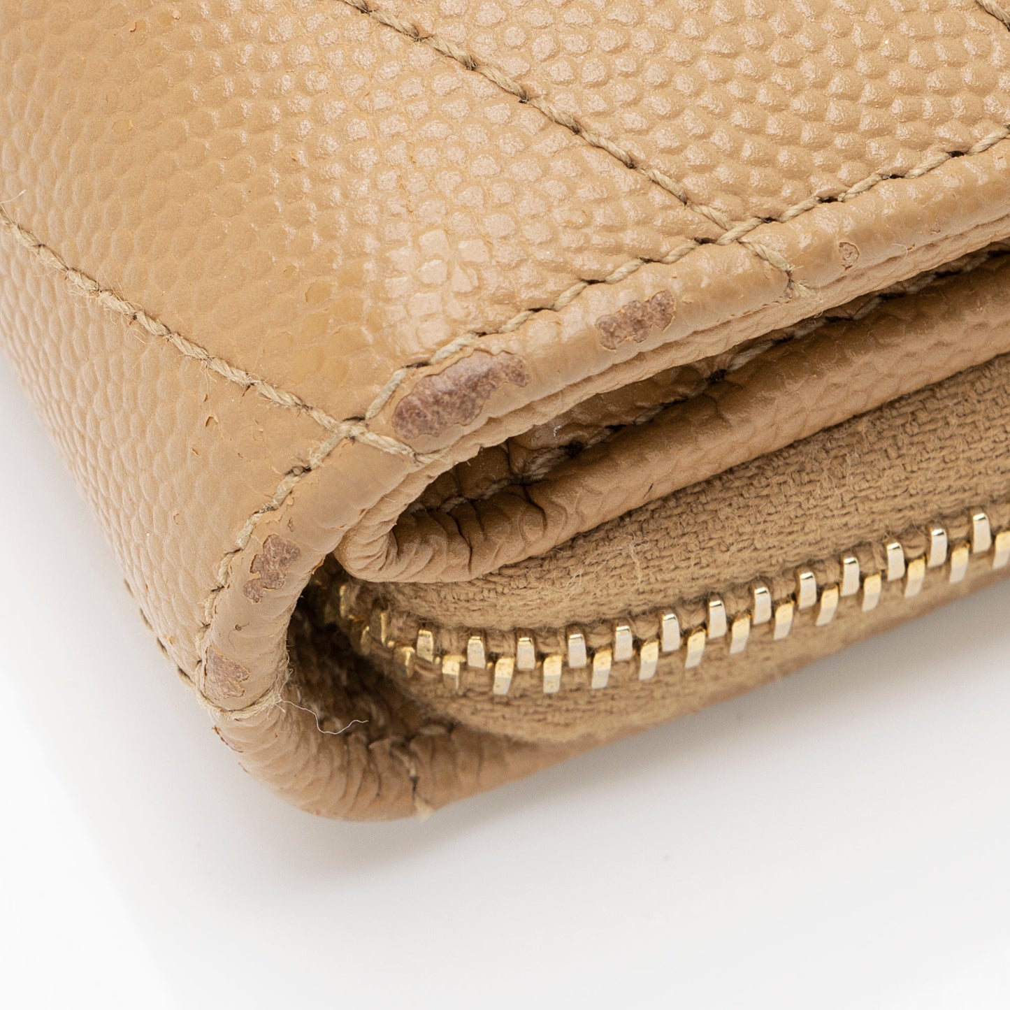 Saint Laurent Matelasse Grain de Poudre Monogram Compact Zip Around Wallet 23548