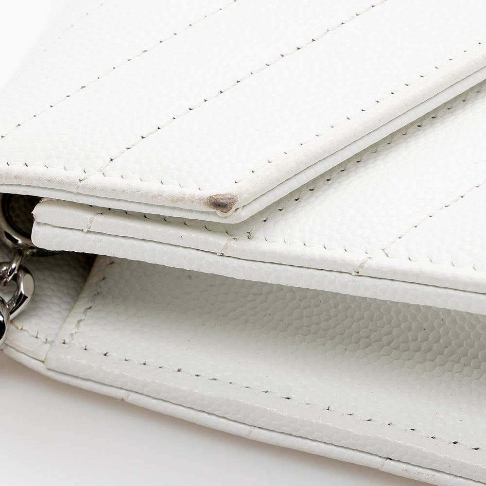 Saint Laurent Matelasse Grain de Poudre Monogram Envelope Chain Wallet 15981