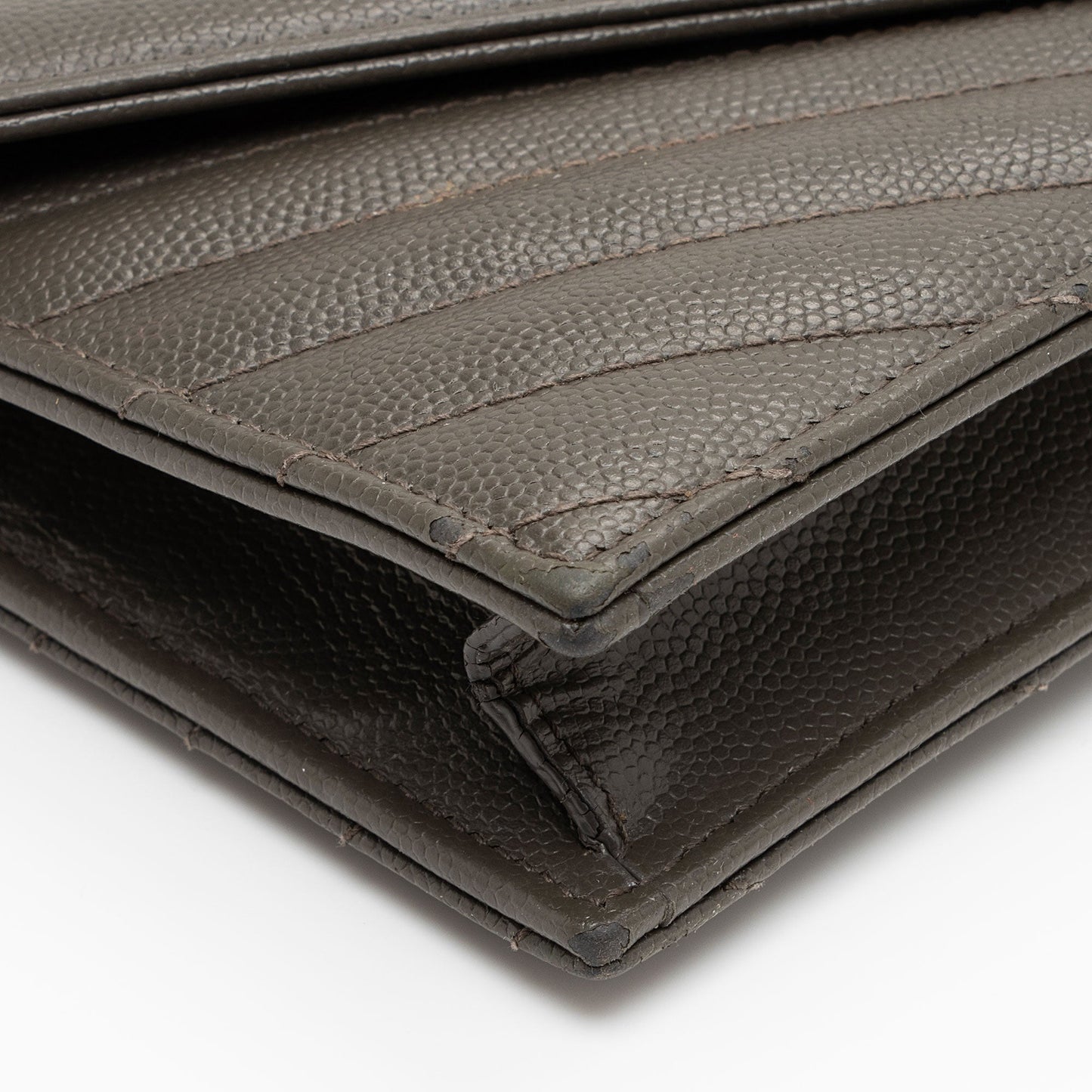 Saint Laurent Matelasse Grain de Poudre Monogram Envelope Chain Wallet LtbB65