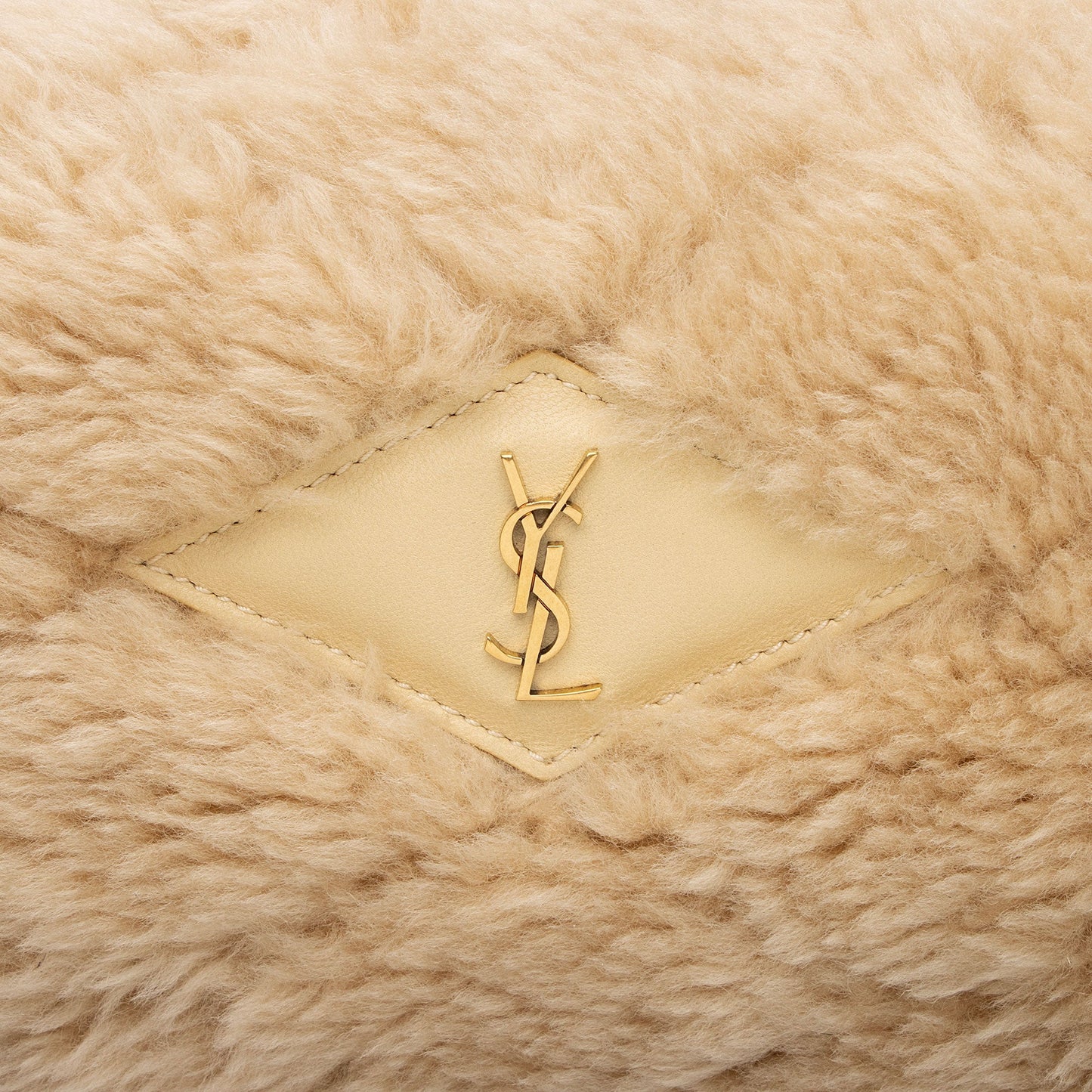 Saint Laurent Shearling Lambskin Puffer Sade Clutch OG4bp5
