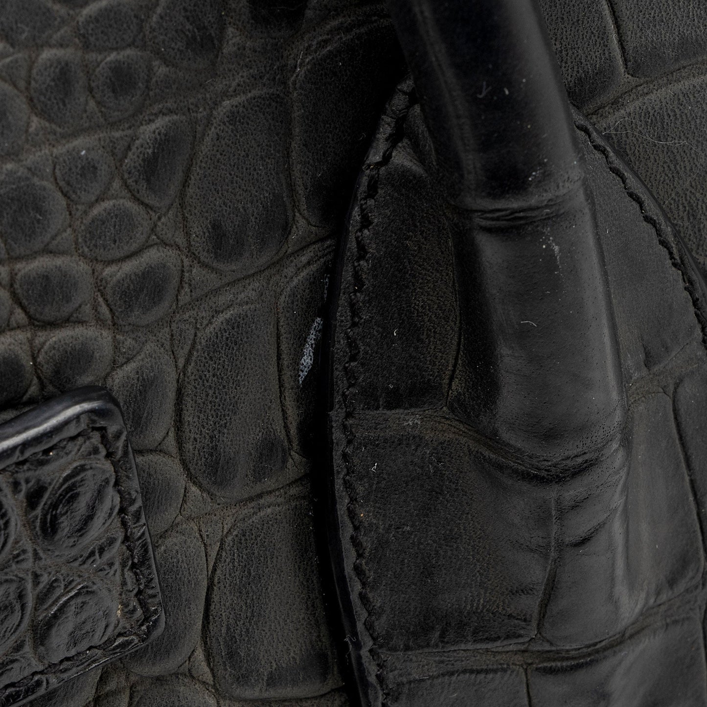Saint Laurent Suede Croc Embossed Sac De Jour Small Tote KNTdV6