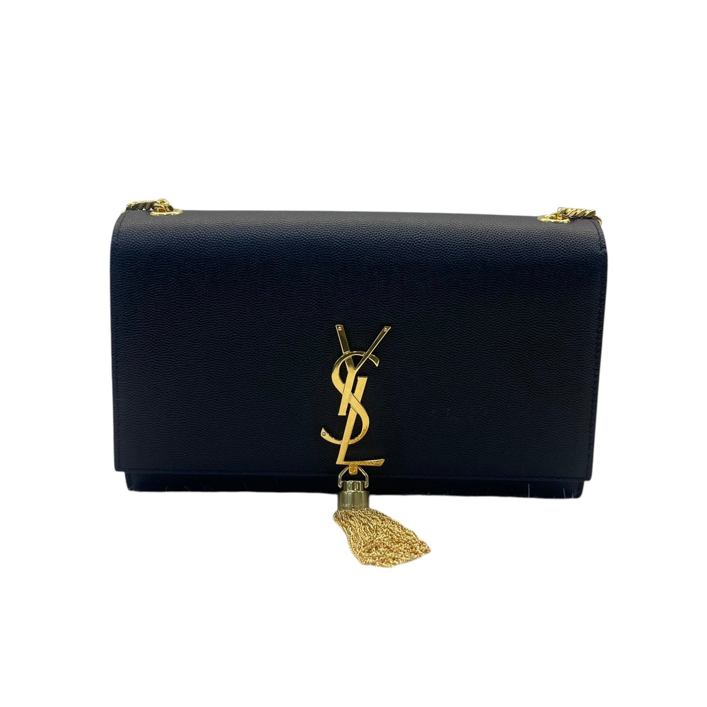 Saint Laurent Black Leather Kate Tassel Shoulder Bag