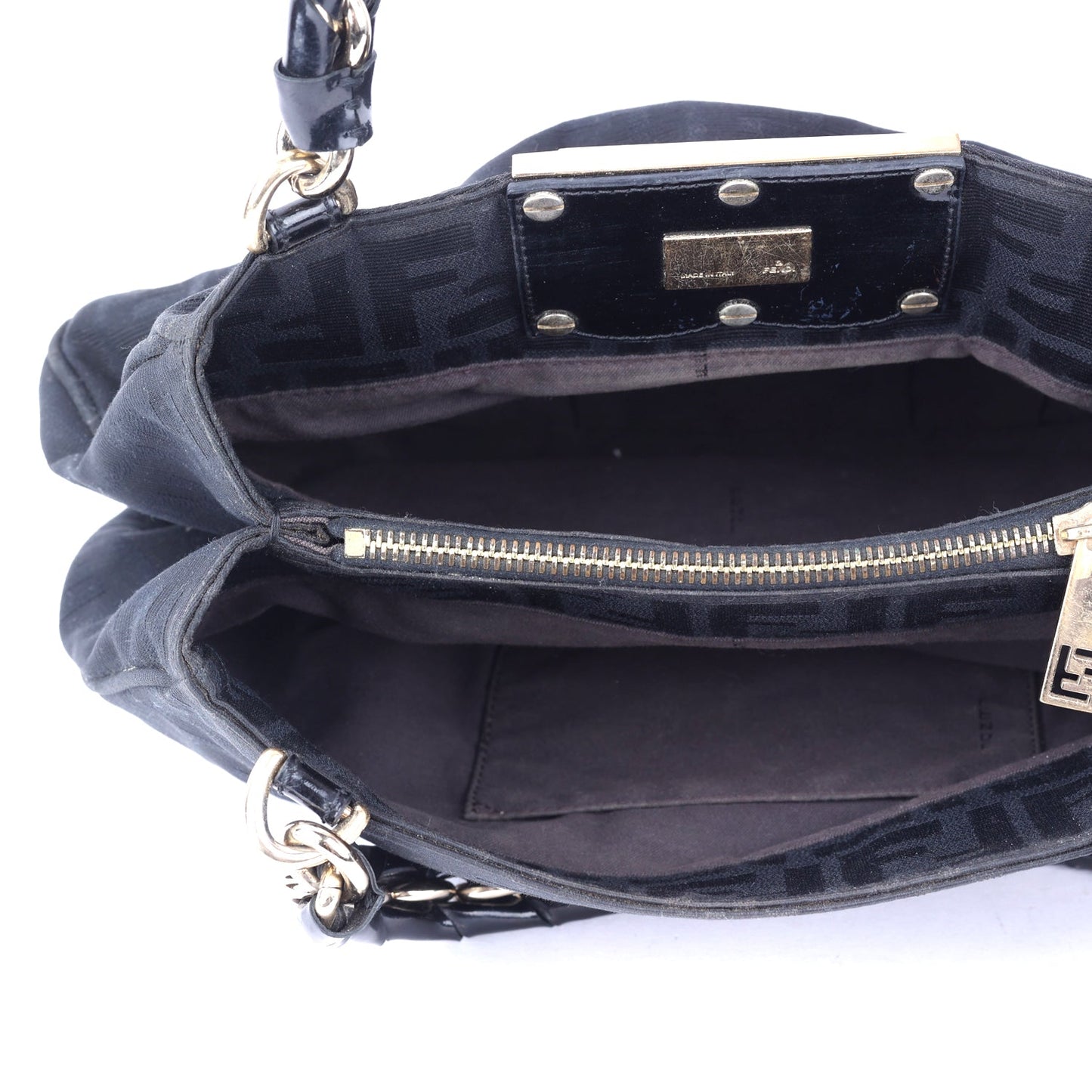 Canvas & Patent Leather Mia Shoulder Bag
