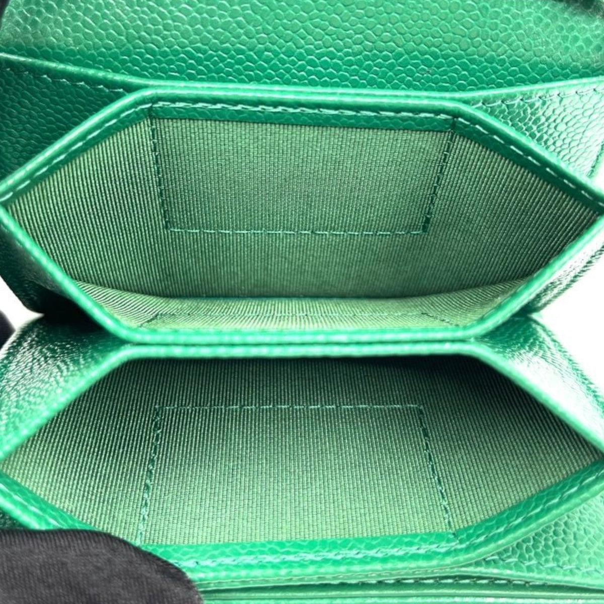 Flap Holder On Chain Caviar Quilted Green SHW