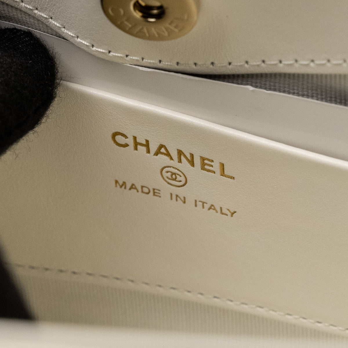 Chanel Mini 31 Clutch with Chain Shiny Calfskin White LGHW (Microchip)