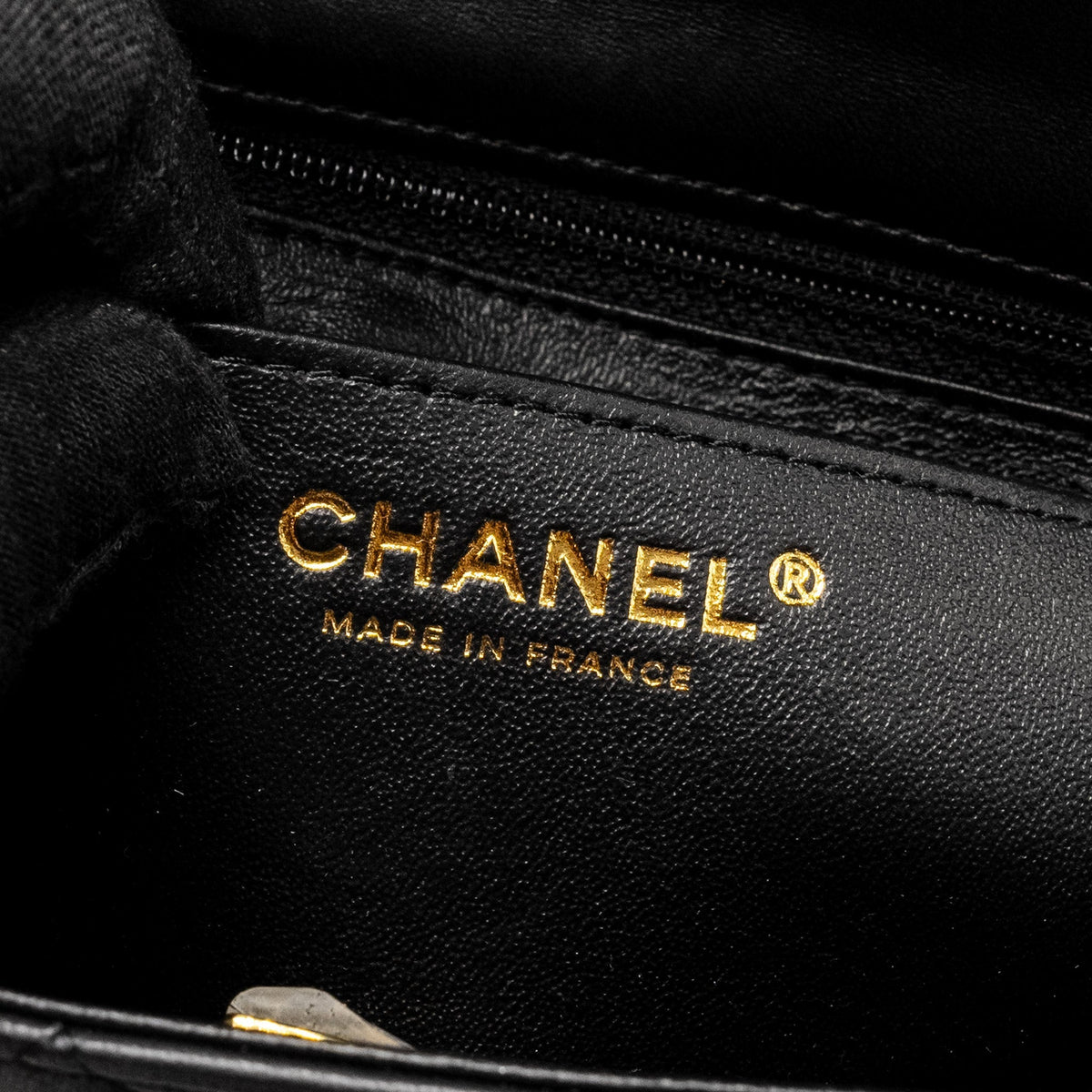 Chanel Mini Rectangular Flap Bag Lambskin Black LGHW (Microchip)