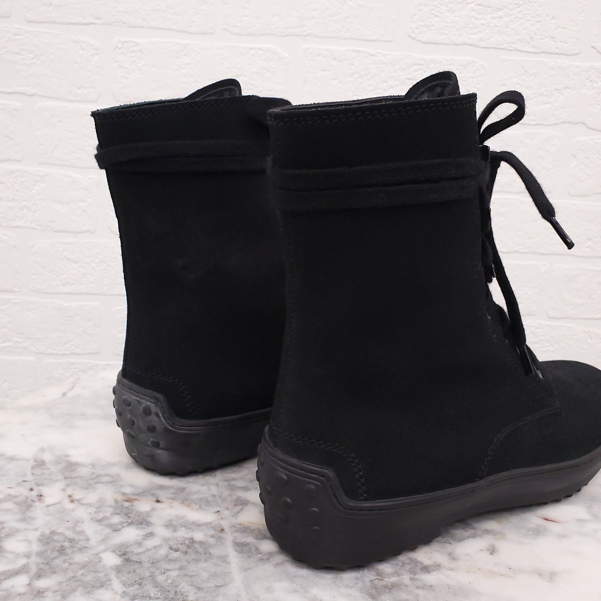 TODS BLACK SUEDE BOOTS - SIZE 38