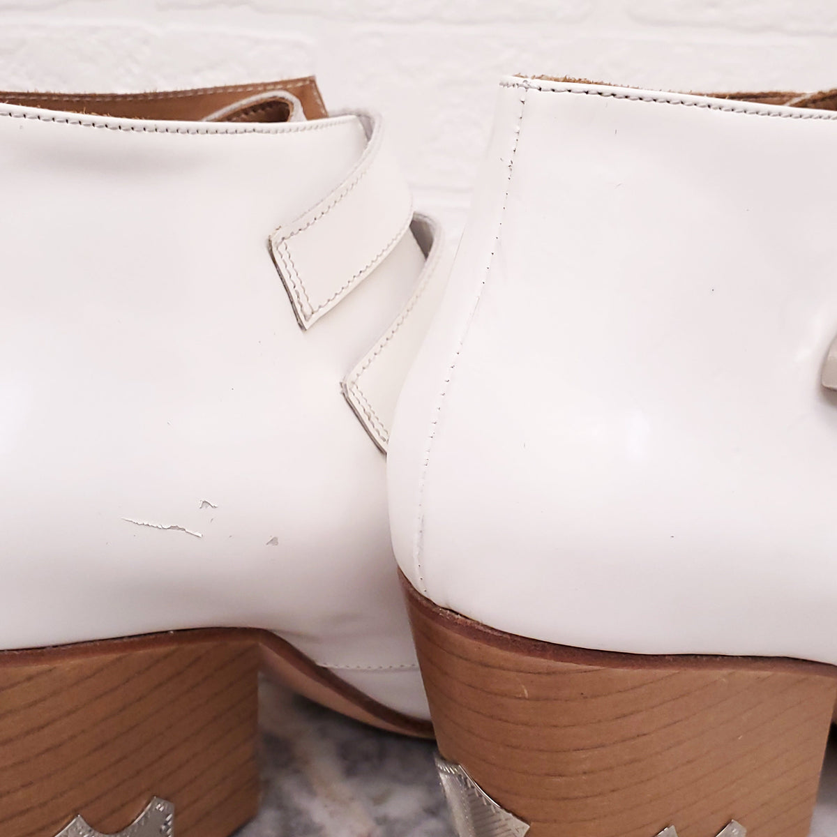 TOGA PULLA WHITE PATENT BOOTS - SIZE 38