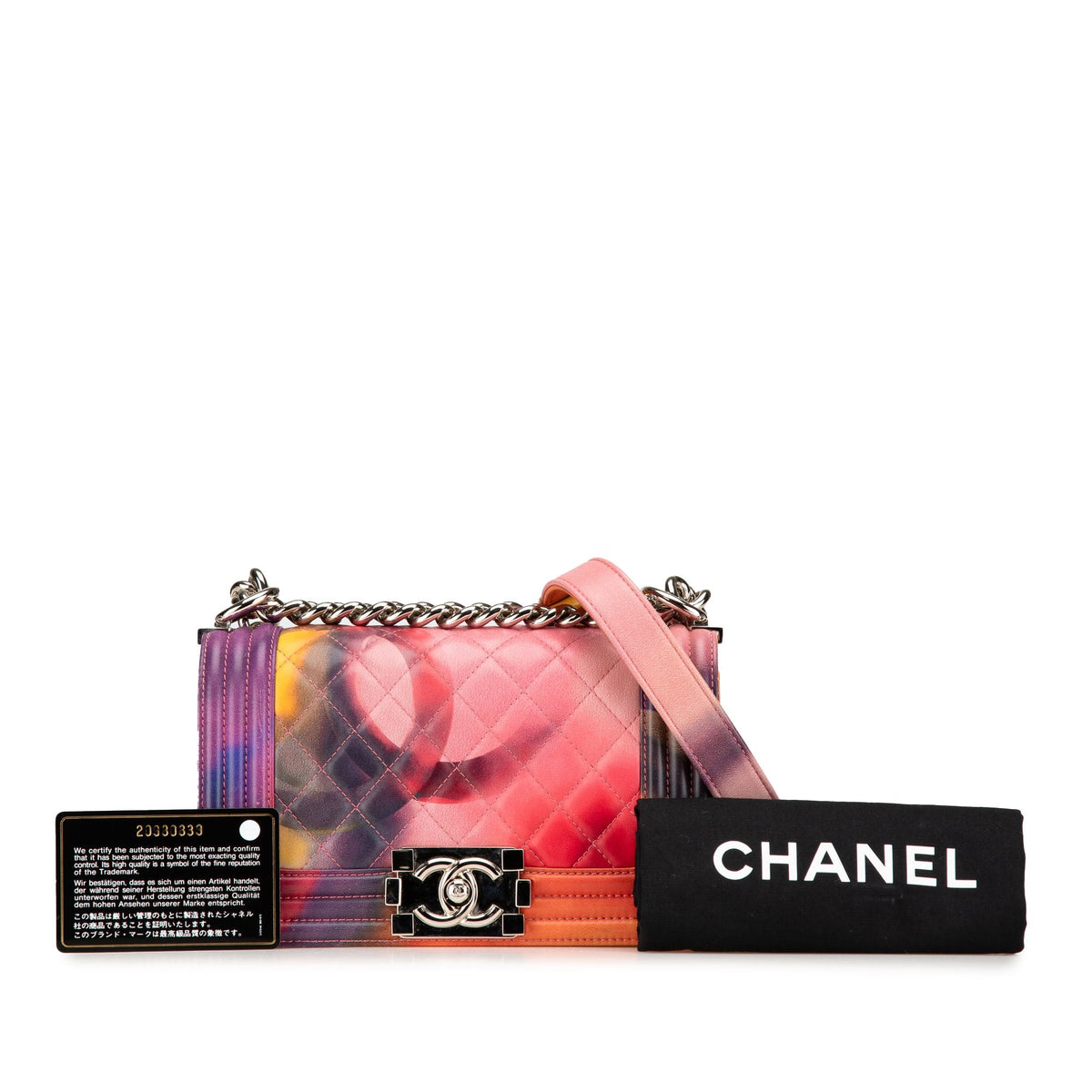 Multicolor Chanel Small Lambskin Flower Power Boy Flap Satchel