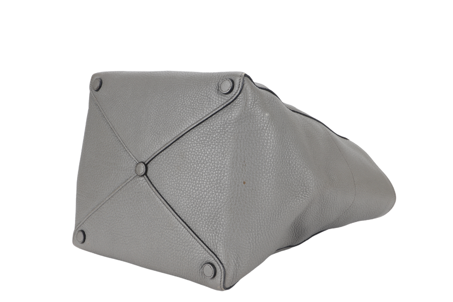 PRADA VITELLO DAINO TOTE BAG (BR5090) GREY LEATHER SILVER HARDWARE NO DUST COVER