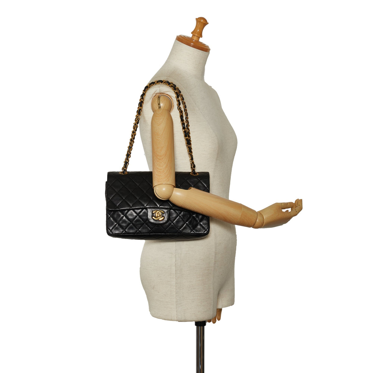 Chanel Medium Classic Lambskin Black Double Flap 1989/91