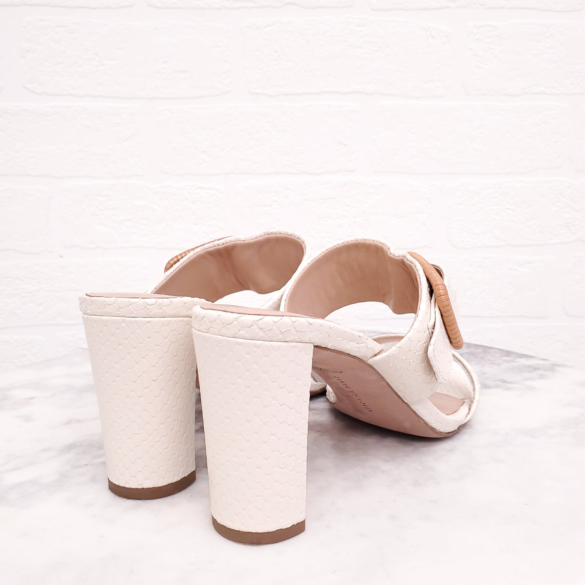 VERONICA BEARD CREAM 'GALOMA' HEELED SANDALS - SIZE 8