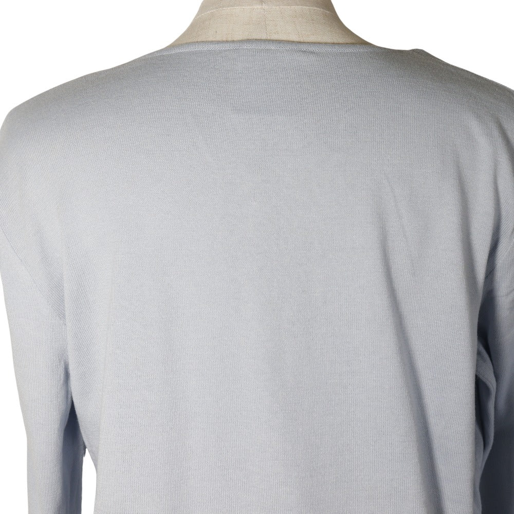 CHANEL knit P25278V01765 cotton light blue COCO Mark Women 46 Used