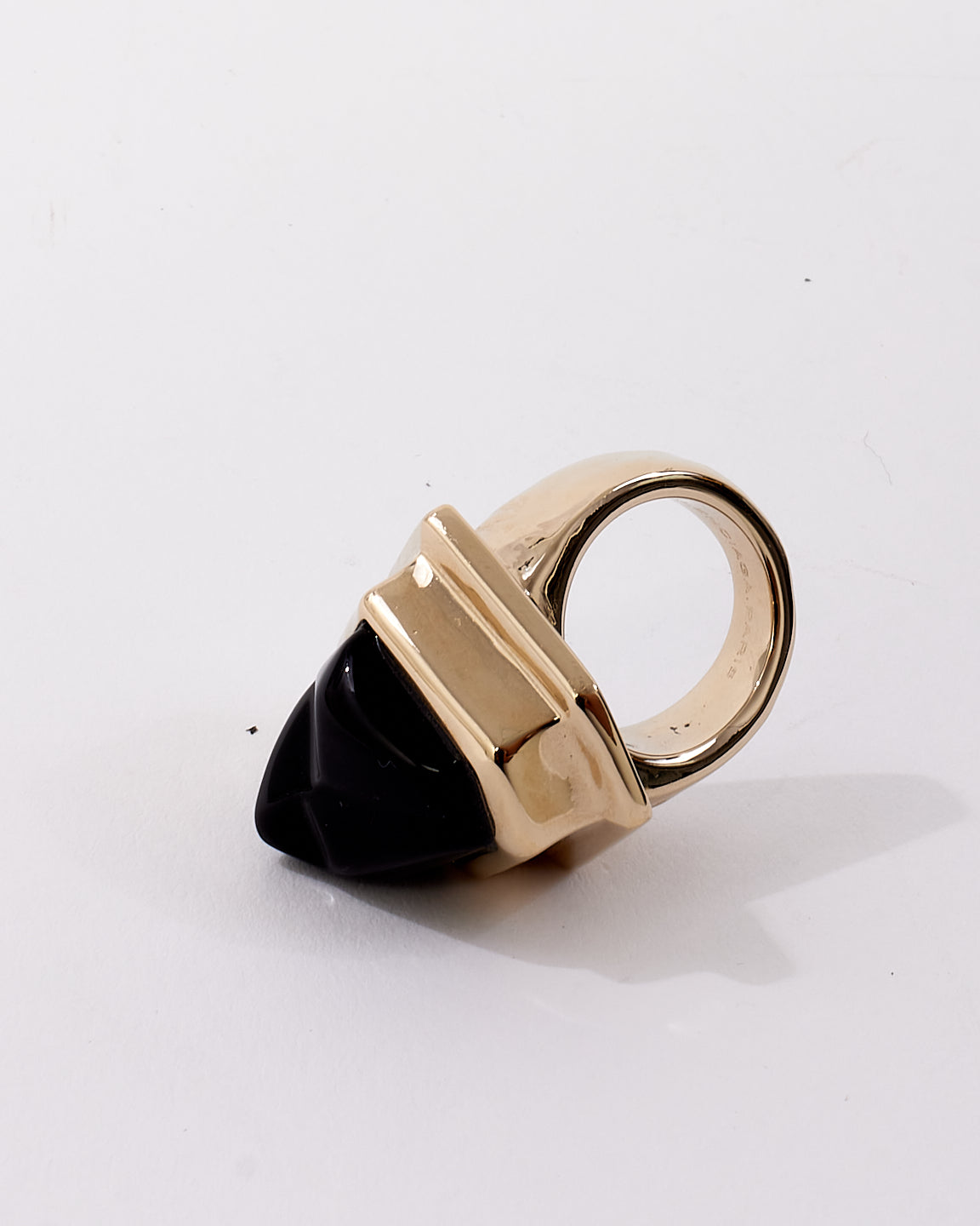Balenciaga Black & Gold Ring - 5.5