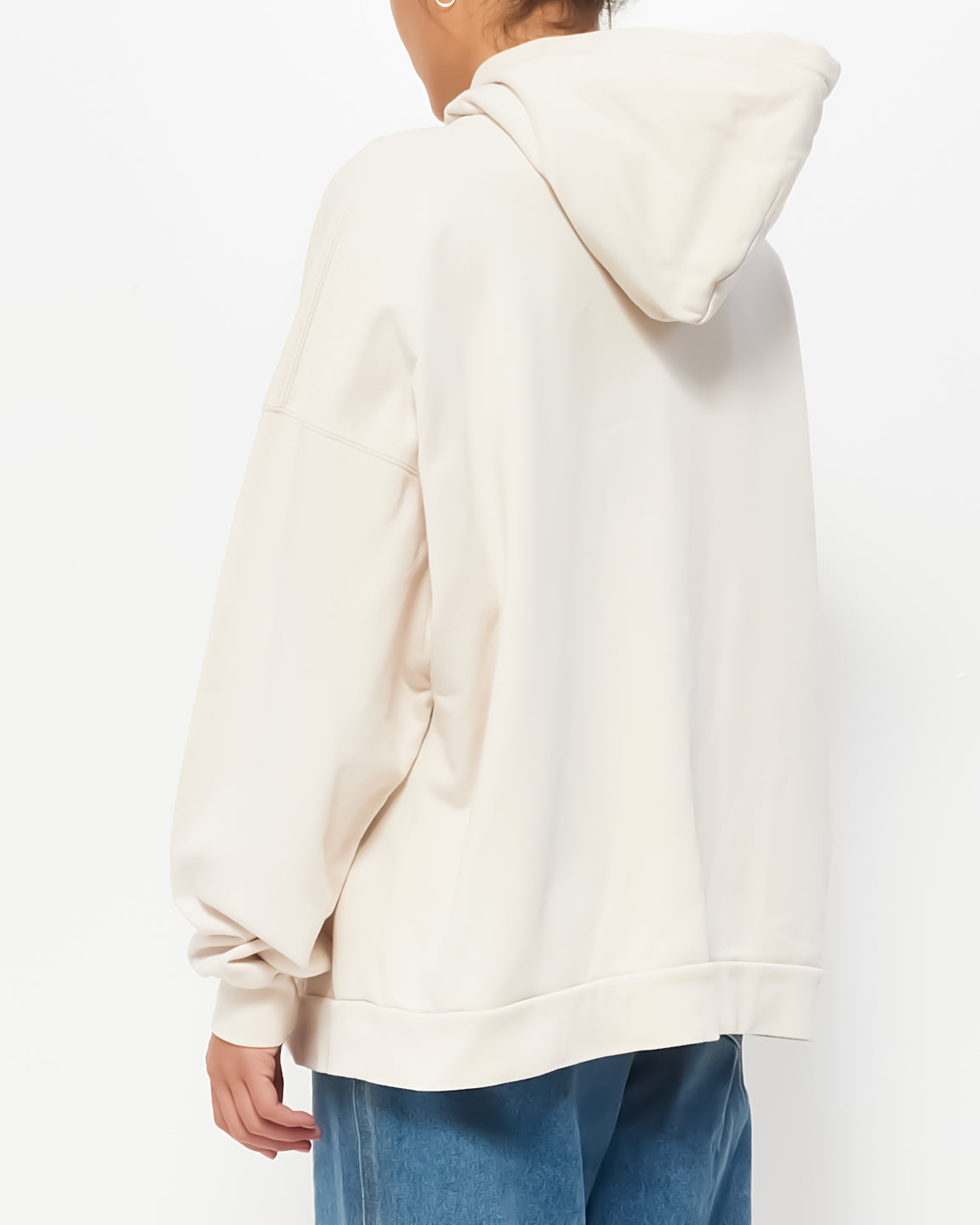 Balenciaga Beige Cotton Unisex Logo Hoodie - 2