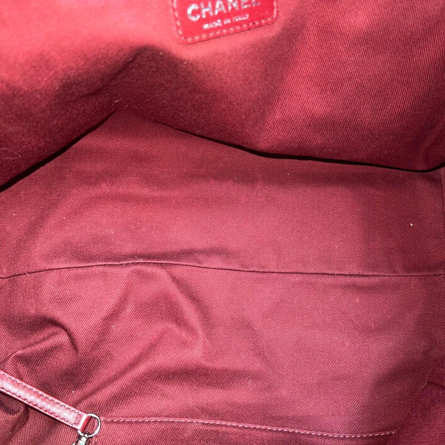 Deauville Shopper Tote Medium Canvas and Leather Red SHW