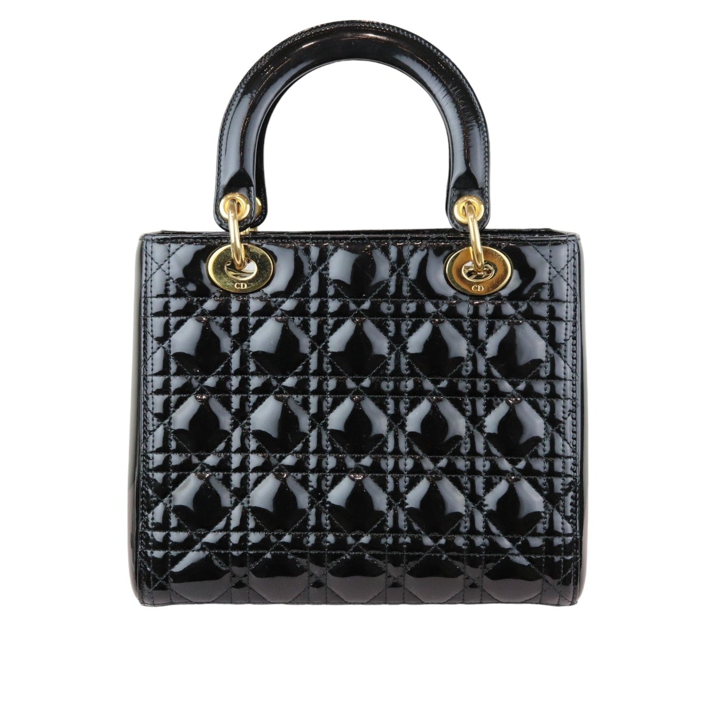 Lady Dior Medium Patent Black GHW