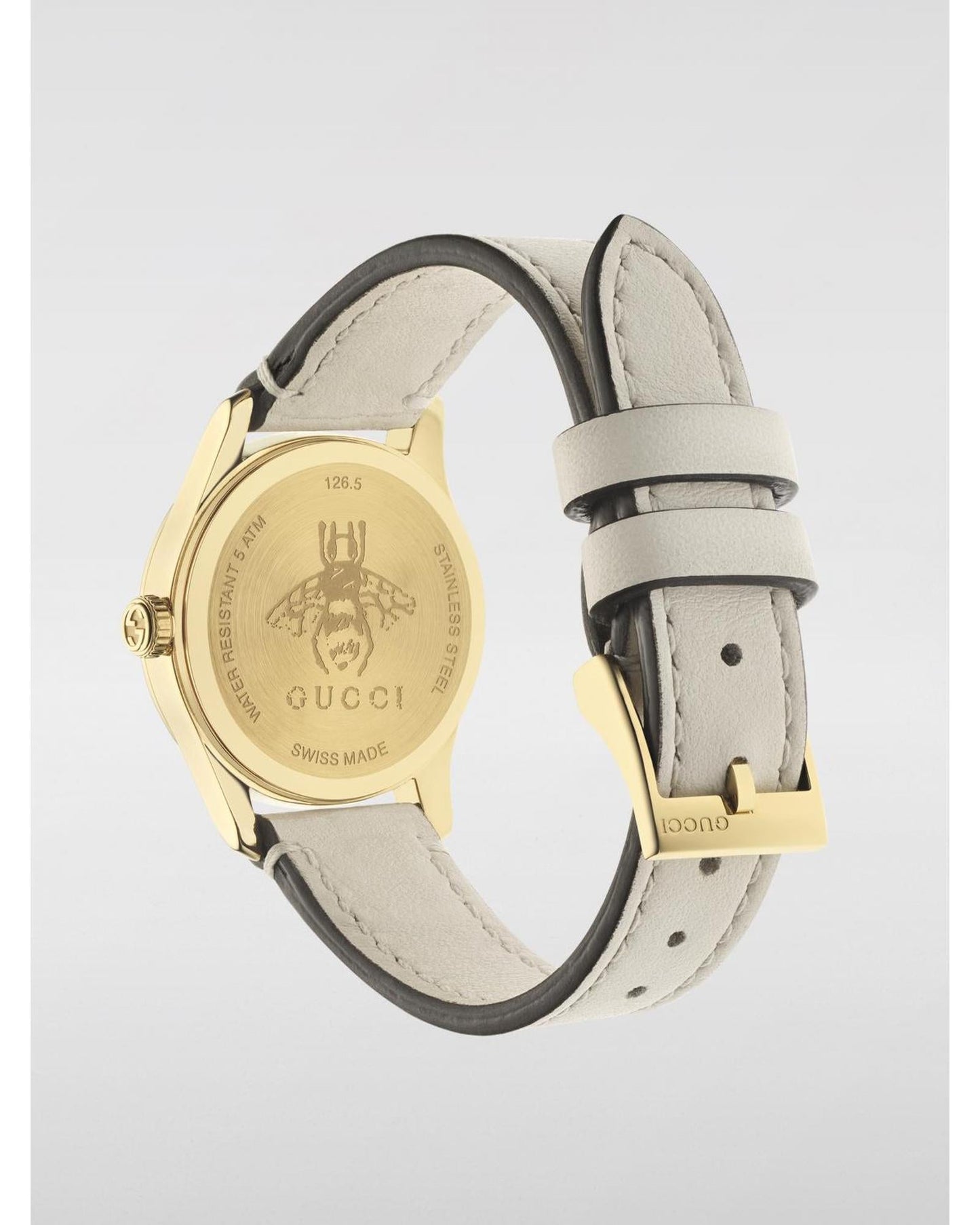 Gucci GTimeless Embroidered Bee Watch Men White Wrist Watches