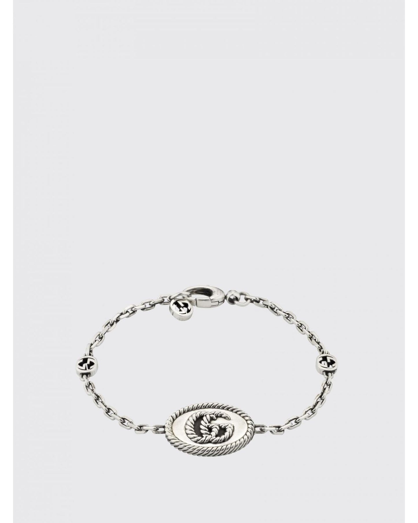 Gucci Interlocking G Silver Chain Bracelet Women Jewelry Silver