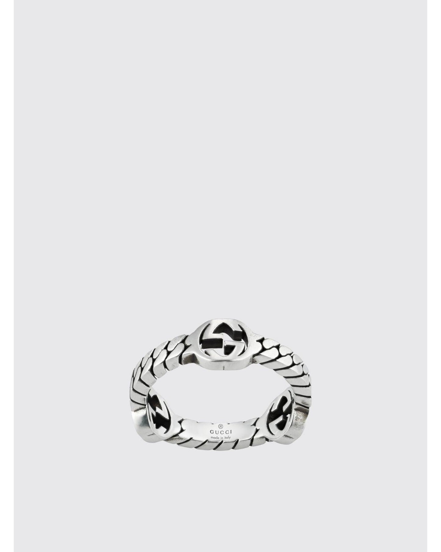 Gucci Interlocking G Silver Ring Men Jewelry