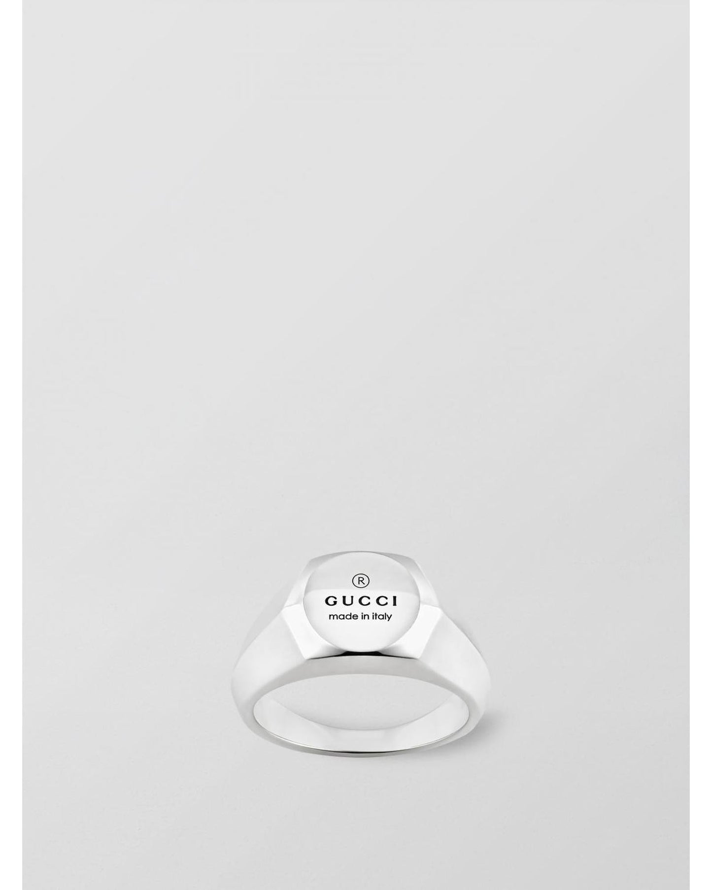 Gucci Signet Ring Sterling Silver Logo Women Jewelry