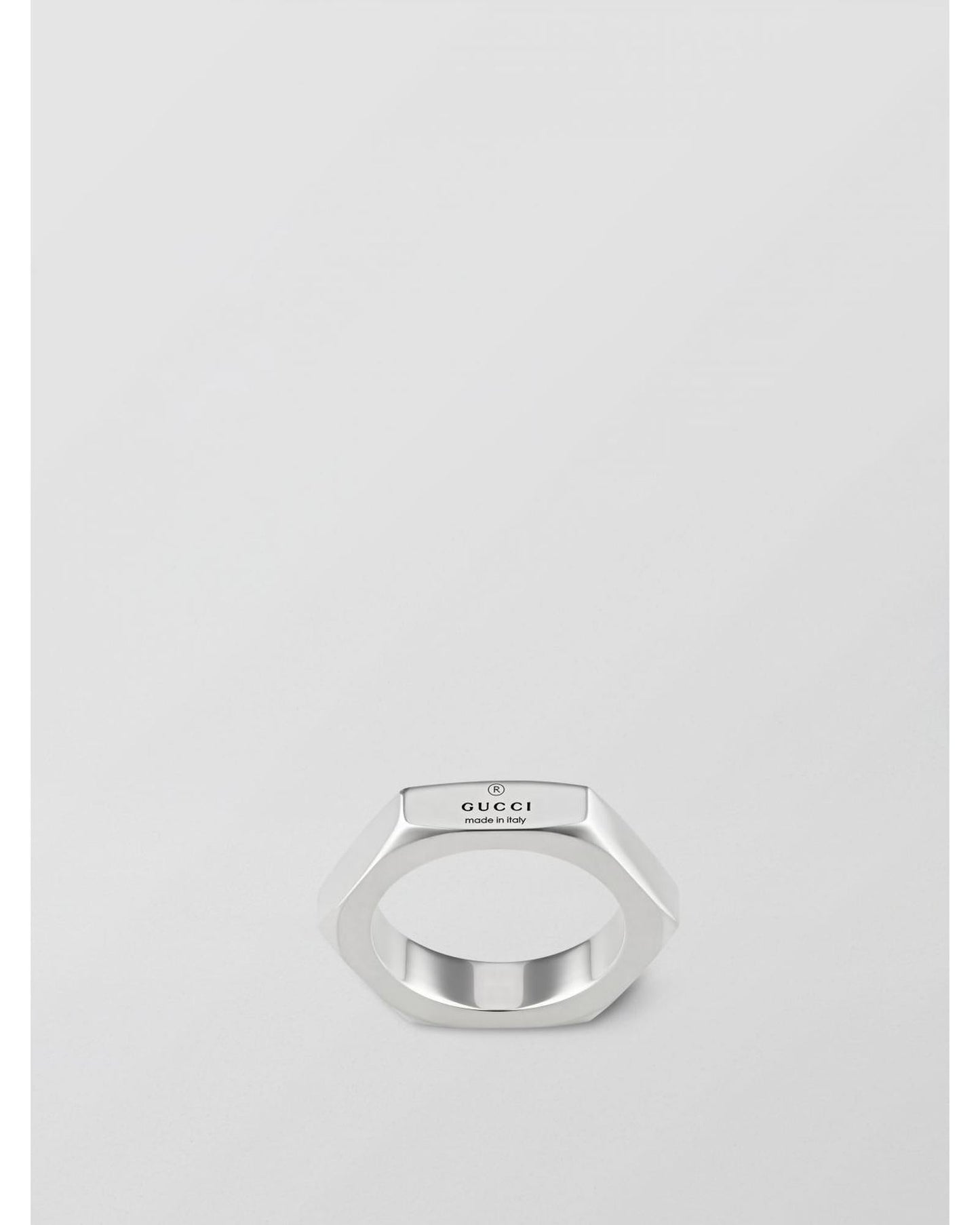 Gucci Hexagon Ring Sterling Silver Minimalist Women Jewelry