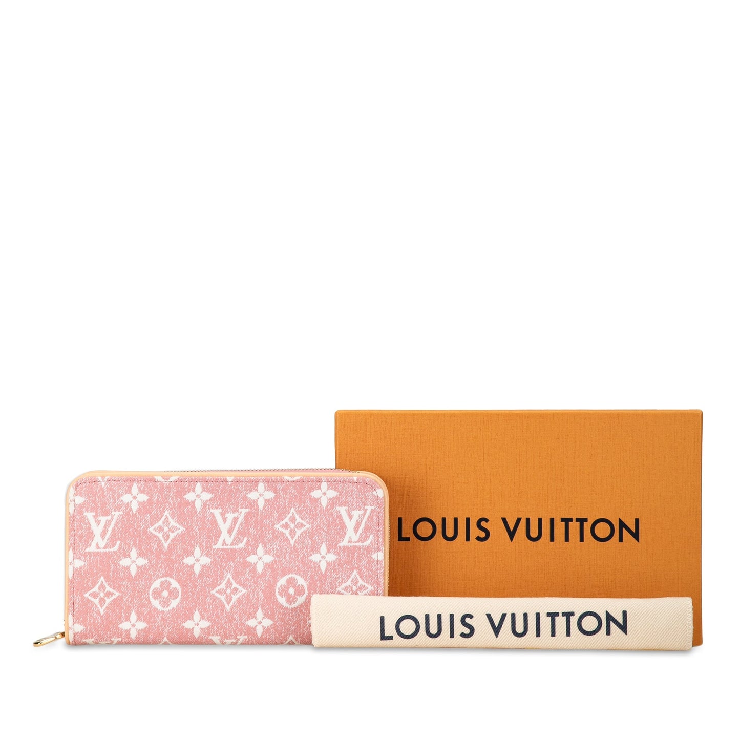 Pink Louis Vuitton Monogram Denim Jacquard Zippy Wallet