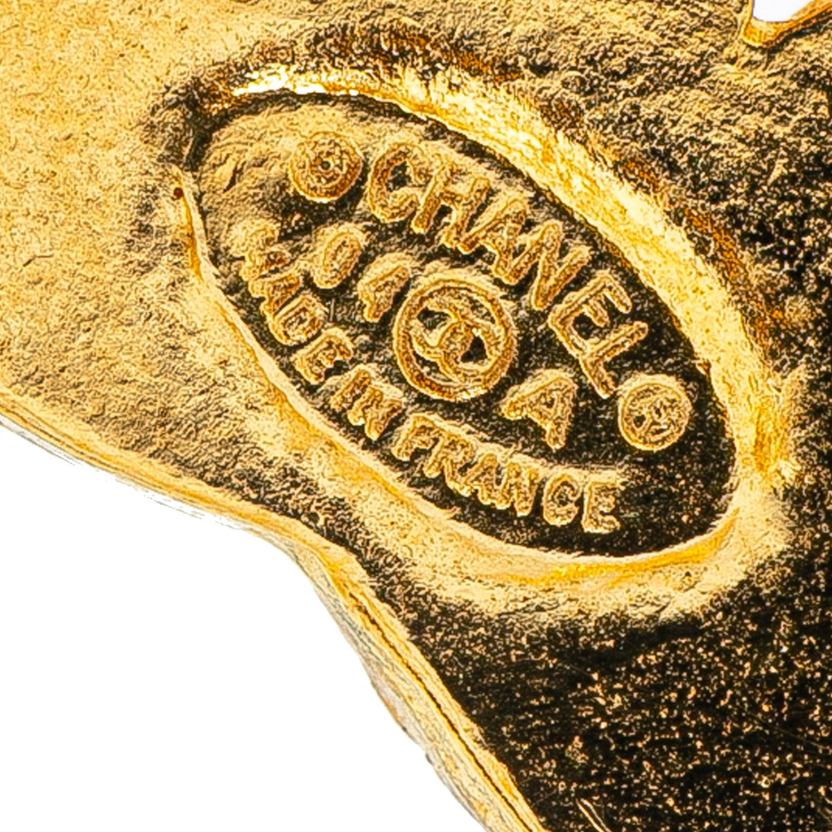Gold Chanel Gold Plated CC Diamond Brooch