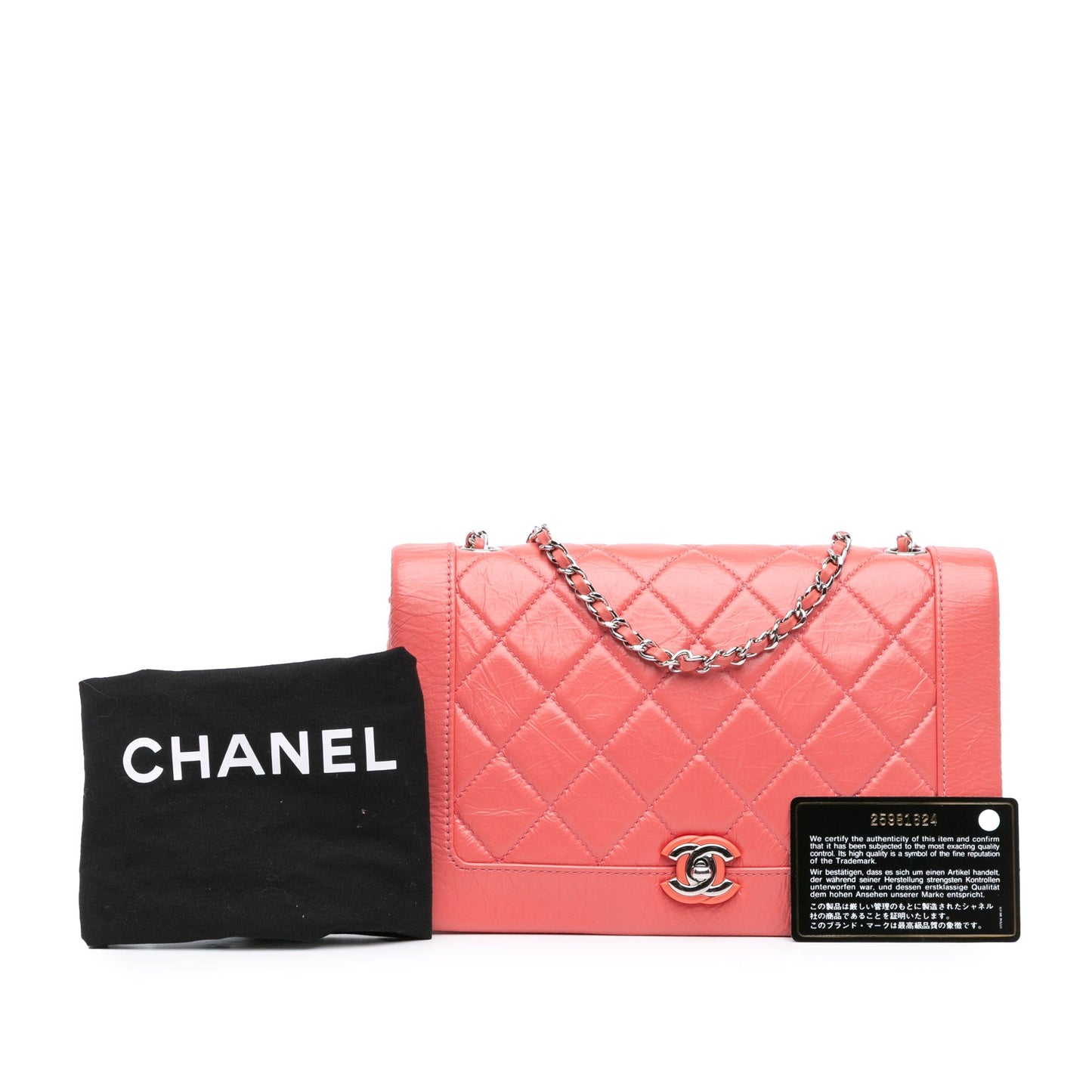 Pink Chanel Crumpled Calfskin Bi Quilted Vintage Full Flap Shoulder Bag