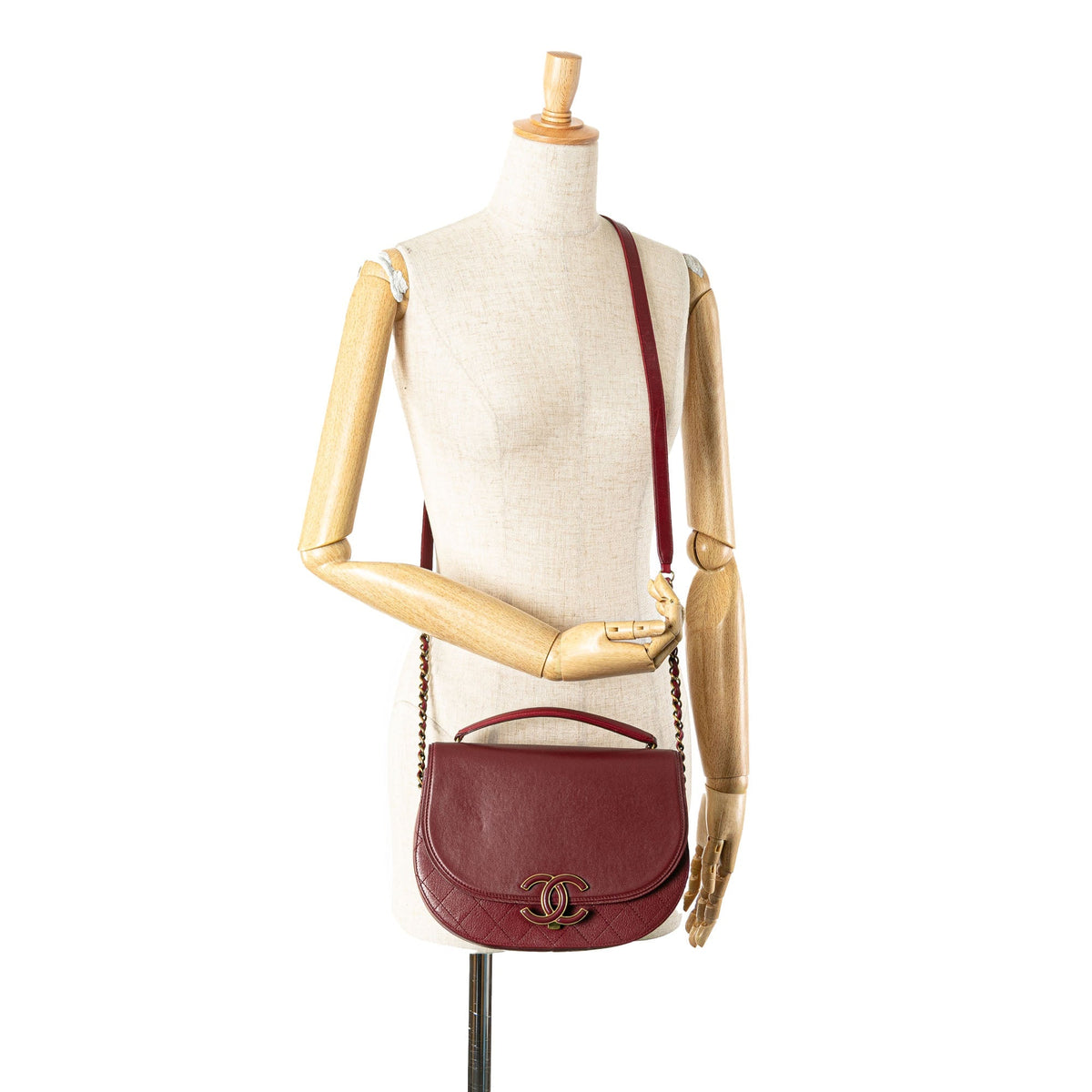 Red Chanel Medium Calfskin Coco Curve Flap Satchel