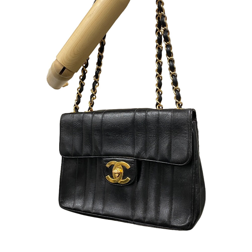 CHANEL Shoulder Bag lambskin black Big Coco Mademoiselle 30