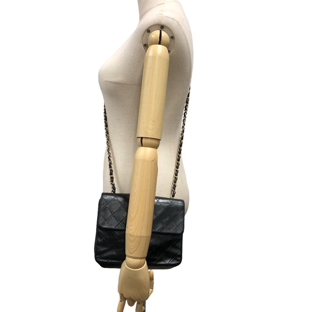 CHANEL Shoulder Bag lambskin black COCO Mark Mini matrasse