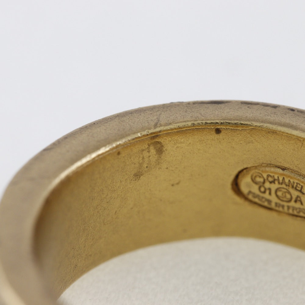 CHANEL Coco Logo . 13 Ring Ring A17354 G Plated French made 2001 01A 8.2g coco logo