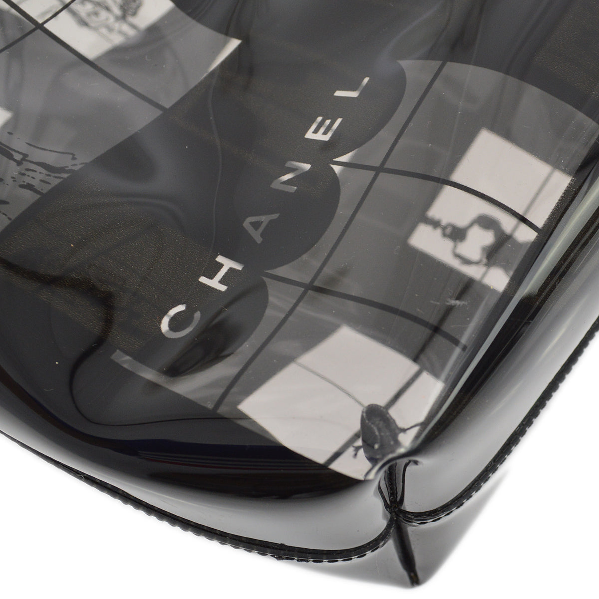 Chanel Black Vinyl Window Tote Handbag