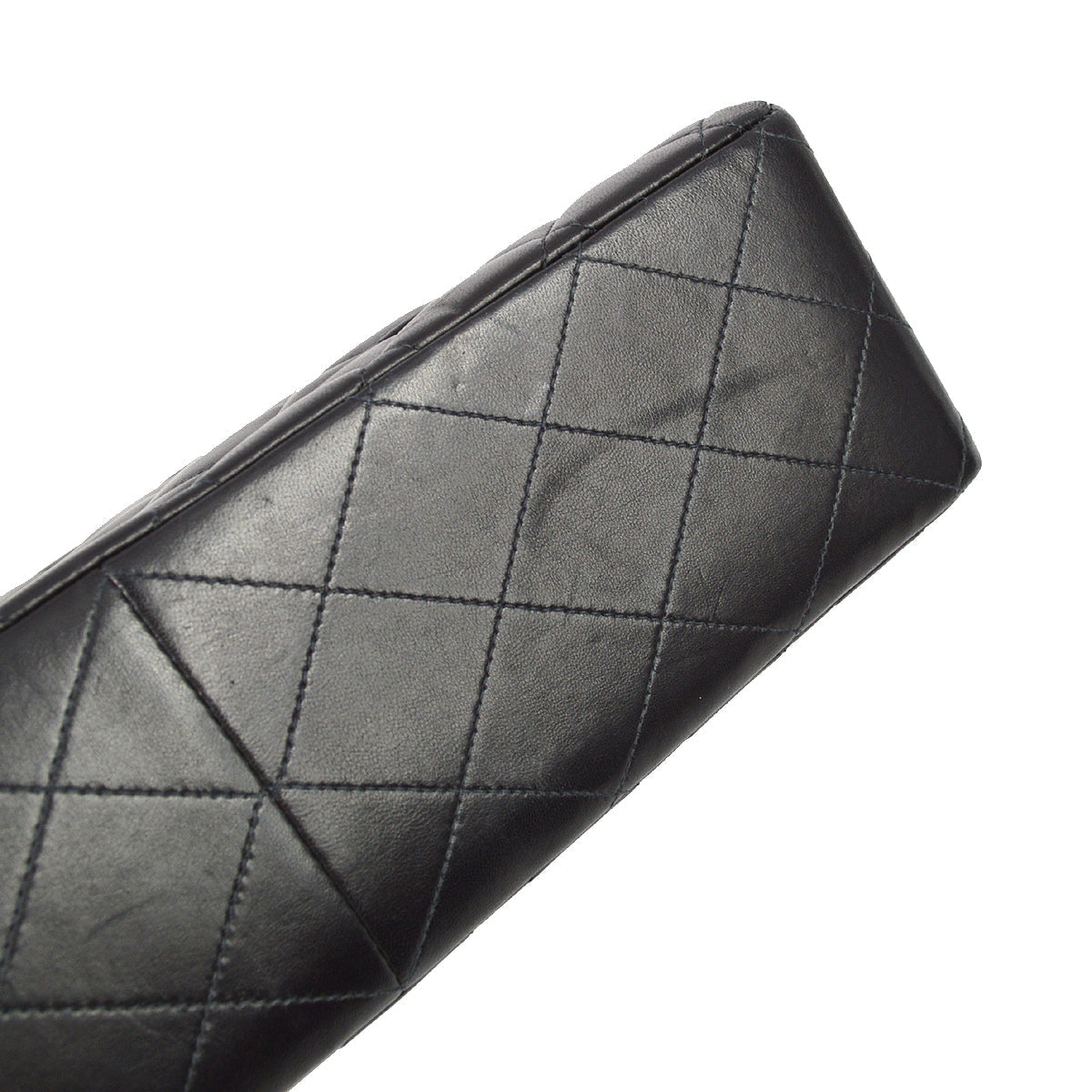 Chanel 2000-2001 Black Lambskin Jumbo Small CC Classic Flap Bag