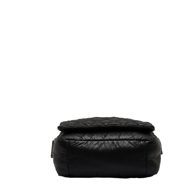 Chanel Coconut Mattress mall Messenger Slipper Shoulder Bag A48616 Black Nylon CHANEL