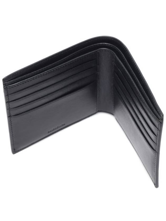 Luxury Balenciaga Reflected Logo Half Wallet Black
